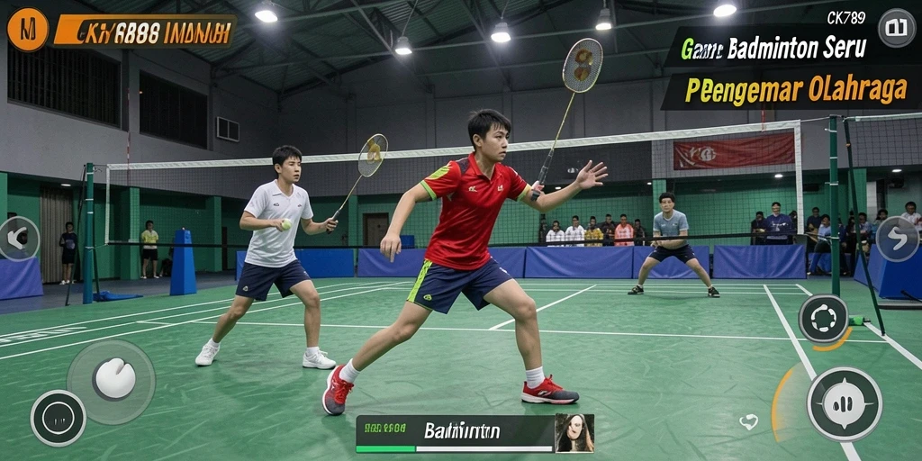 Antarmuka CK789 menampilkan gameplay Badminton yang mendebarkan dan interaktif.