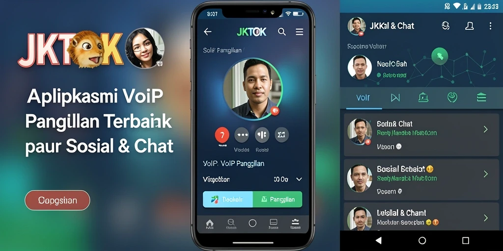 Tampilan antarmuka JKTOK yang ramah pengguna untuk VoIP Panggilan.