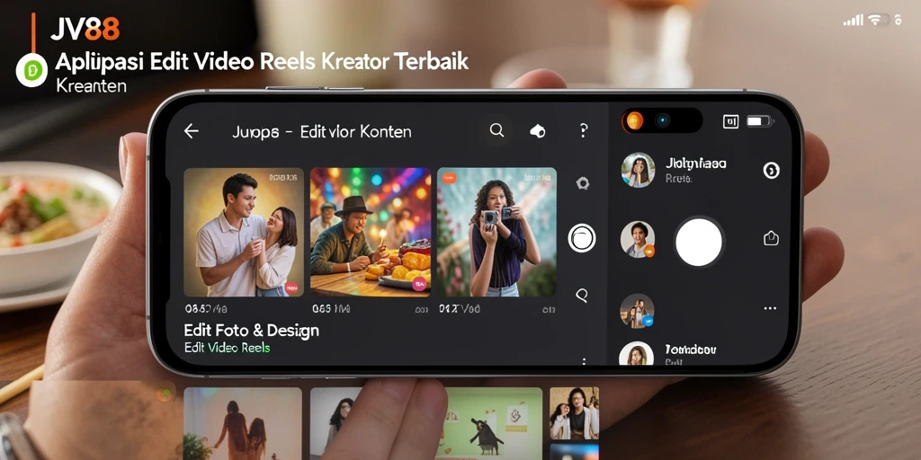 Antarmuka pengguna JV88 yang modern dan intuitif untuk Edit Video Reels.