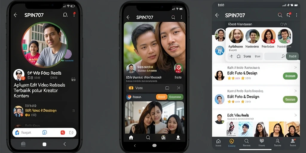 Antarmuka SPIN707 yang modern dan intuitif untuk Edit Video Reels.