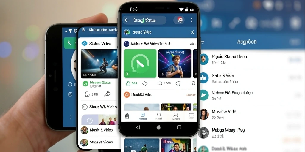 Tampilan antarmuka aplikasi T6 untuk status WA video.