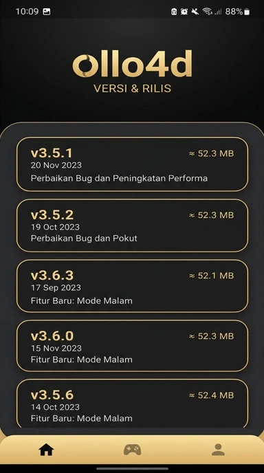 Riwayat Versi Aplikasi ollo4d untuk Android